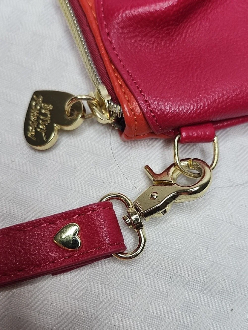 Betsey Johnson Red Orange Bow Wristlet Clutch NWOT